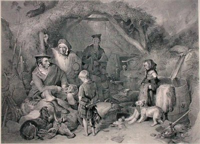La Distilleria di Whisky delle Highlands, inciso da Robert Graves, pubblicato nel 1876 da Edwin (after) Landseer