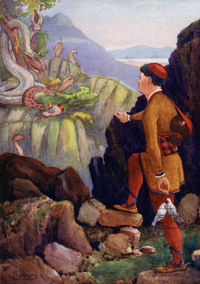 Trovò la Montagna Verde con i grandi serpenti da Edwin Arthur Norbury