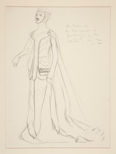 Una signora, bozzetto di costume per Henry Irving da Edwin Austin Abbey