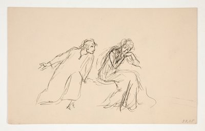 Angelo e Isabella (studio per .1104) - Atto II, Scena IV, Misura per Misura da Edwin Austin Abbey