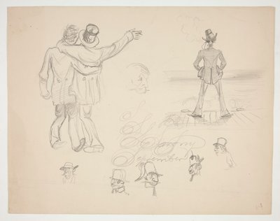 Studi di figure maschili assortite da Edwin Austin Abbey