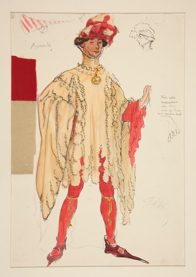 Aumerle, bozzetto di costume per Henry Irving da Edwin Austin Abbey