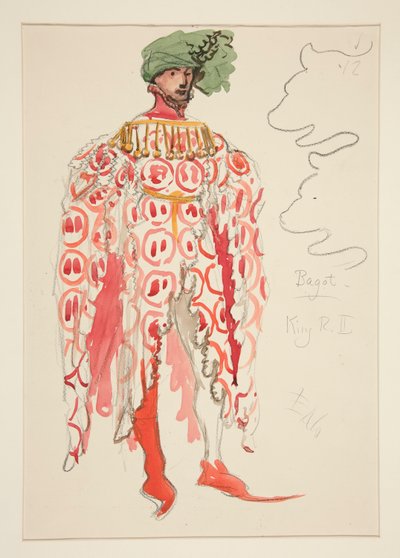 Bagot, bozzetto di costume per Henry Irving da Edwin Austin Abbey