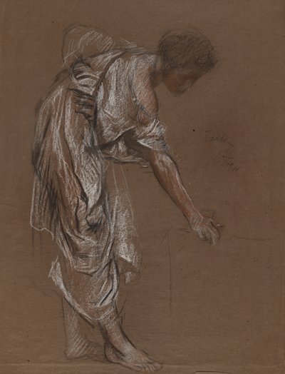 Donna piegata in abito classico - studio per da Edwin Austin Abbey