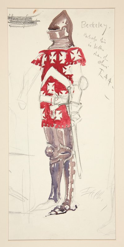 Berkeley, bozzetto di costume per Henry Irving da Edwin Austin Abbey
