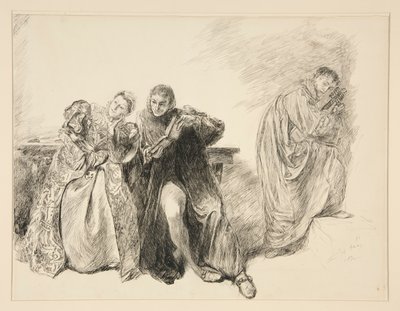 Bianca e Lucentio, da Atto III, Scena i, La bisbetica domata da Edwin Austin Abbey