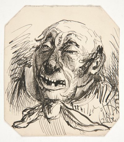 Caricatura di un uomo calvo da Edwin Austin Abbey