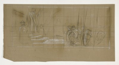 Studio di composizione per La Partenza, dalla serie La Ricerca del Santo Graal (una serie di quindici dipinti per la Biblioteca Pubblica di Boston, completata nel 1901) da Edwin Austin Abbey
