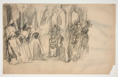Studio di composizione per la serie di murali La Ricerca del Santo Graal alla Biblioteca Pubblica di Boston da Edwin Austin Abbey
