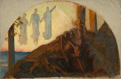 Studio compositivo, per La scienza che rivela i tesori della terra, Rotonda, Campidoglio dello Stato della Pennsylvania, Harrisburg da Edwin Austin Abbey