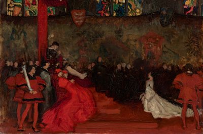 Studio Compositivo, per Il Processo della Regina Caterina, Enrico VIII, Atto II, Scena IV da Edwin Austin Abbey