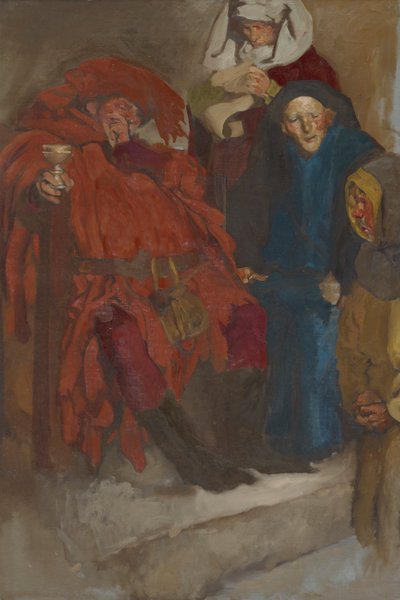 Studio Compositivo, possibilmente per Le Allegre Comari di Windsor da Edwin Austin Abbey
