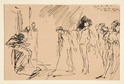 Scena di corte (Atto II, Scena II, Re Lear?) da Edwin Austin Abbey