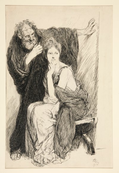 Cressida e suo zio, da Troilo e Cressida da Edwin Austin Abbey