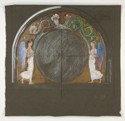 Progetto per decorazione di finestra per il palazzo del capitol a Harrisburg, Pennsylvania, 1902-1911 da Edwin Austin Abbey