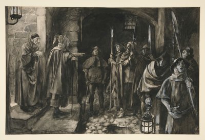 Dogberry e i suoi compagni con una guardia - Atto III, Scena III, Molto rumore per nulla da Edwin Austin Abbey