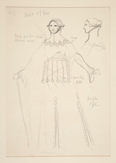 Duca di York, bozzetto di costume per Henry Irving da Edwin Austin Abbey
