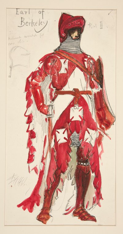 Conte di Berkeley, bozzetto di costume per Henry Irving da Edwin Austin Abbey