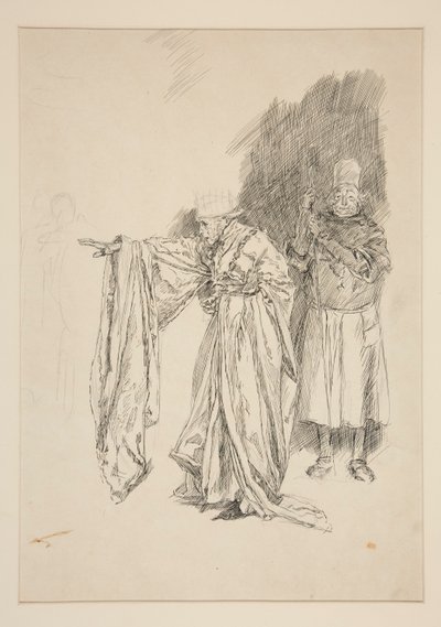 Studio preliminare per il Re - Atto II, Scena III, Tutti da Edwin Austin Abbey