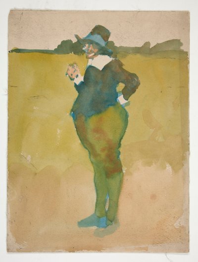 Uomo grasso nel paesaggio da Edwin Austin Abbey