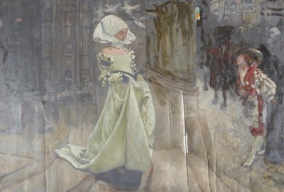 Studio di figura, possibilmente per Margherita e Faust da Edwin Austin Abbey