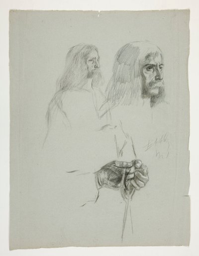 Studi di figure per uno dei murali da La Ricerca del Santo Graal (una serie di quindici dipinti per la Biblioteca Pubblica di Boston, completata nel 1901) da Edwin Austin Abbey