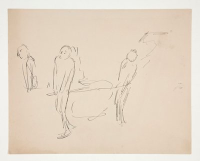 Studio di figura - due uomini che trasportano una barella da Edwin Austin Abbey