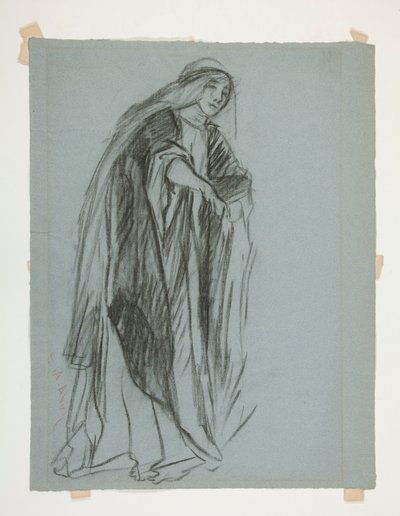Studio di figura per il Castello delle Fanciulle, dalla serie La ricerca del Santo Graal da Edwin Austin Abbey