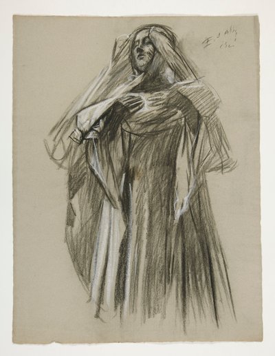 Studio di figura per il piccolo Galahad, da La ricerca del Santo Graal (prima di una serie di quindici murali per la Biblioteca Pubblica di Boston, completata nel 1901) da Edwin Austin Abbey