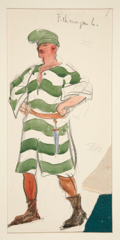 Pescivendolo, bozzetto di costume per Henry Irving da Edwin Austin Abbey