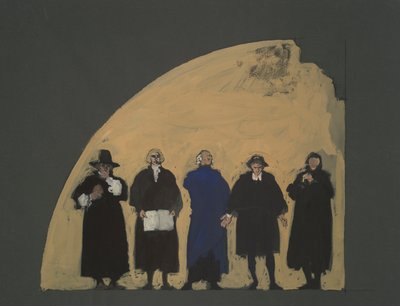 Cinque legislatori, studio preliminare per decorazioni della Corte Suprema (non realizzato), per il palazzo del capitolio a Harrisburg, Pennsylvania, 1902-1911 da Edwin Austin Abbey