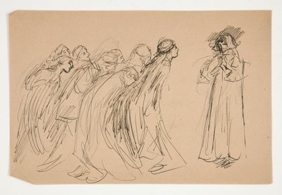 Galahad e le Virtù Prigioniere, studio per La ricerca del Santo Graal (serie di quindici dipinti per la Biblioteca Pubblica di Boston, completata nel 1901) da Edwin Austin Abbey