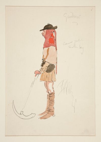 Giardiniere, bozzetto di costume per Henry Irving da Edwin Austin Abbey