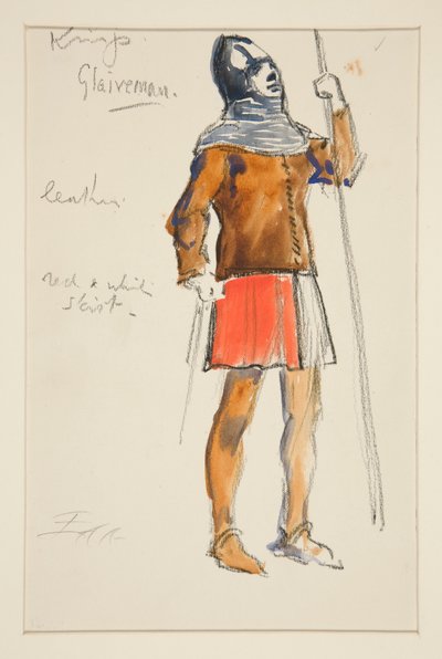 Glaiveman, bozzetto di costume per Henry Irving da Edwin Austin Abbey