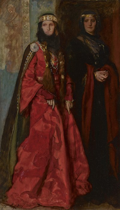 Goneril e Regan in Re Lear Atto I Scena I da Edwin Austin Abbey