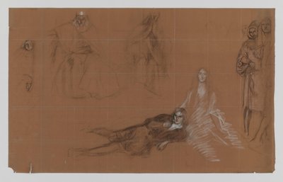 Amleto - cartoni per il dipinto. Atto II, Scena 2 da Edwin Austin Abbey