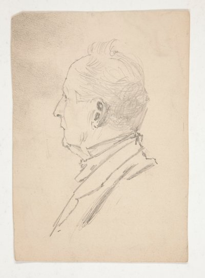 Testa di un uomo (recto); Frammenti di schizzi (verso) da Edwin Austin Abbey