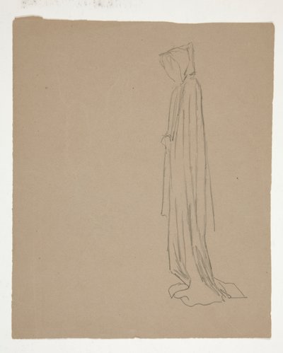Figura Incappucciata (recto); Studio di una Figura Maschile (verso) da Edwin Austin Abbey