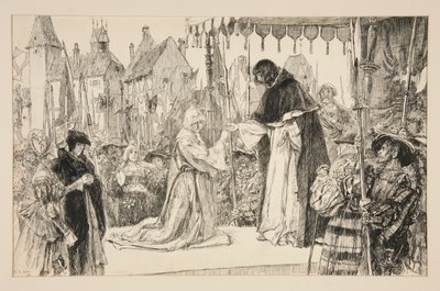Isabella e il Duca - Atto V, Scena I, Misura per Misura da Edwin Austin Abbey