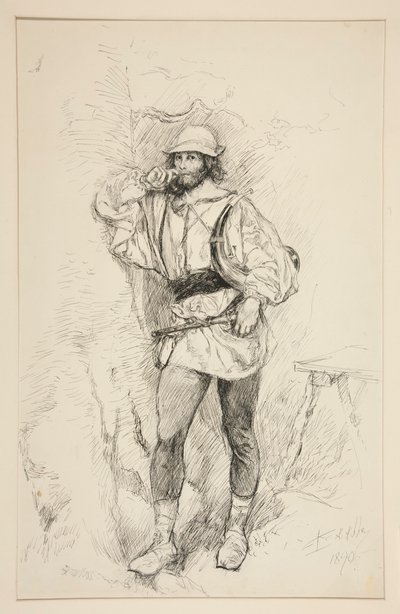 Jacques, illustrazione per Atto II, Scena v, Come vi piace da Edwin Austin Abbey