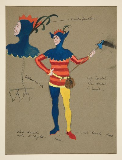 Giullare, bozzetto di costume per Henry Irving da Edwin Austin Abbey