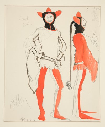 Giullari, bozzetto di costume per Henry Irving da Edwin Austin Abbey