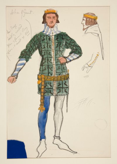Giovanni di Gaunt, bozzetto di costume per Henry Irving da Edwin Austin Abbey