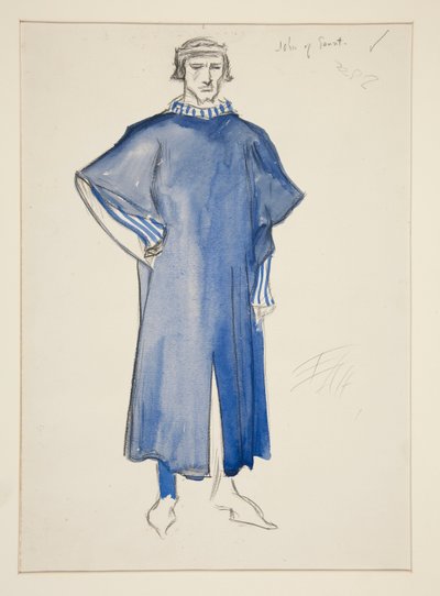 Giovanni di Gaunt, bozzetto di costume per Henry Irving da Edwin Austin Abbey