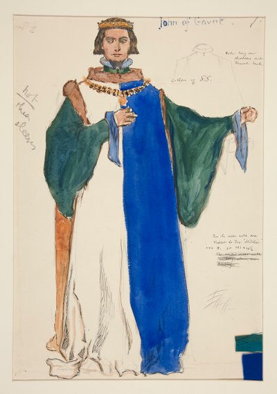 Giovanni di Gaunt, bozzetto di costume per Henry Irving da Edwin Austin Abbey