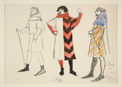 Giocoliere e gentiluomo, bozzetto di costume per Henry Irving da Edwin Austin Abbey