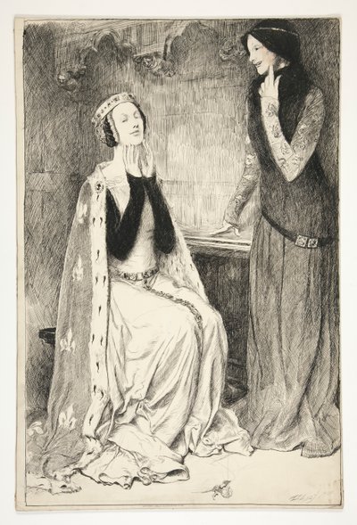 Katherine e Alice - Atto III, Scena V, Enrico V da Edwin Austin Abbey