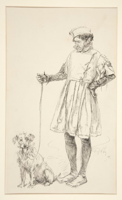Launce e il suo cane, da Atto IV, Scena iv, Due gentiluomini di Verona da Edwin Austin Abbey