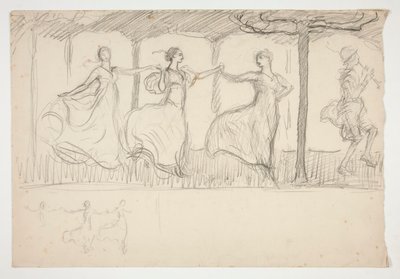 Fila di donne che danzano - (illustrazione non identificata) da Edwin Austin Abbey