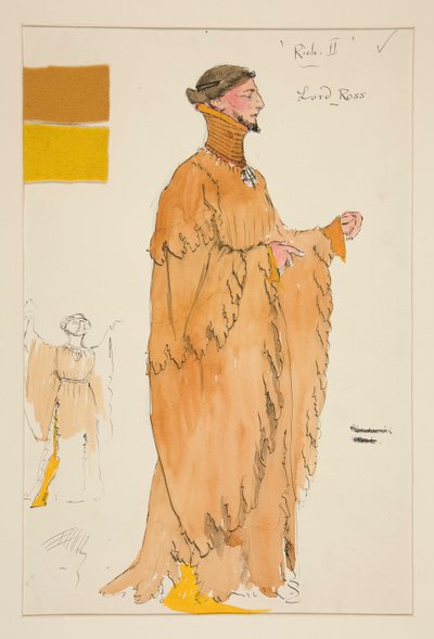 Lord Ross, bozzetto per costume per Henry Irving da Edwin Austin Abbey